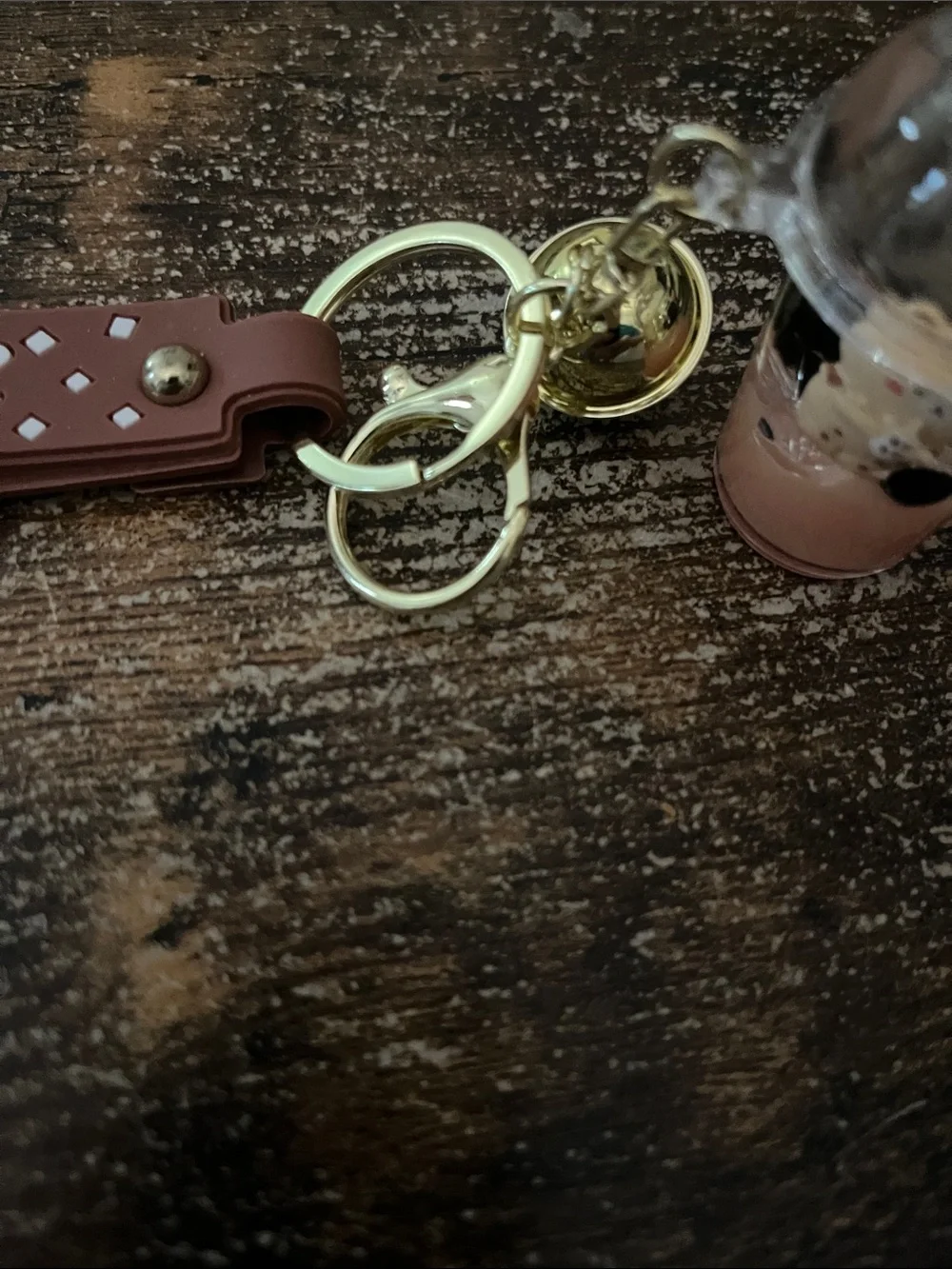Bear's Milk Tea Brown Bubble Tea Charm Keychain